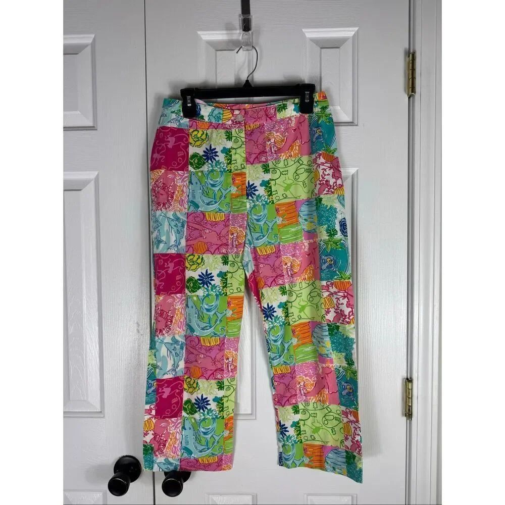 Lilly Pulitzer Women’s Vintage Patchwork Print Cotton Blend Capris Size 6